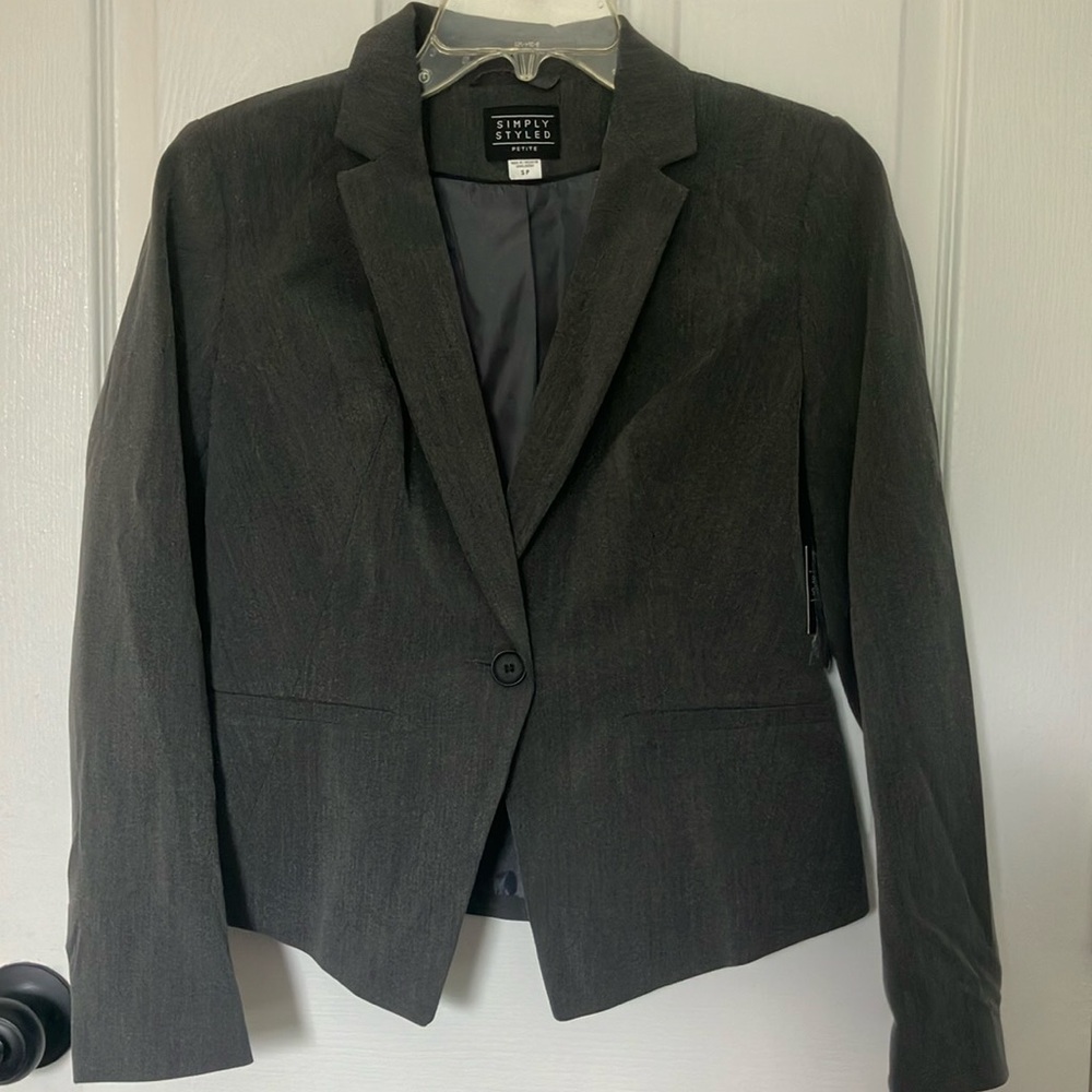 Petite Grey Blazer NWT